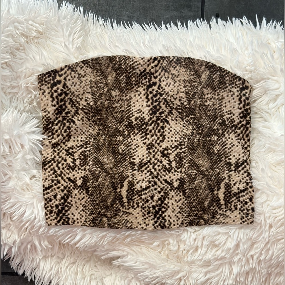 Snake Print Tube Top